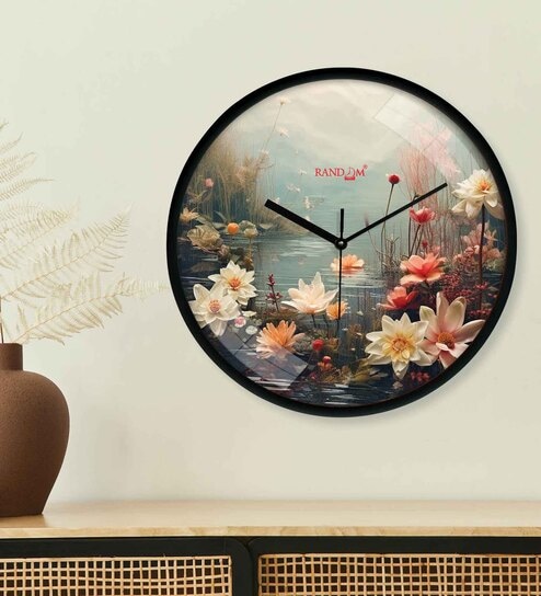 Multicolour Modern Plastic Stylish Non Ticking Silent Analog Wall Clock -12 inch