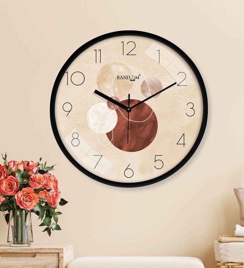 Multicolour Modern Plastic Stylish Non Ticking Silent Analog Wall Clock -12 inch