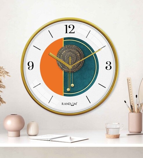 Multicolour Modern Plastic Stylish Non Ticking Silent Analog Wall Clock -12 inch