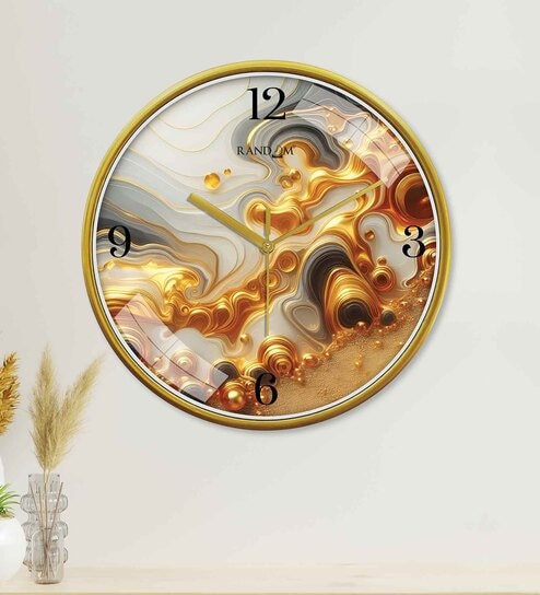 Multicolour Modern Plastic Stylish Non Ticking Silent Analog Wall Clock -12 inch