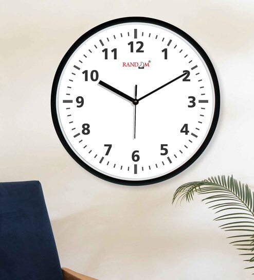 Multicolour Modern Plastic Stylish Non Ticking Silent Analog Wall Clock -12 inch