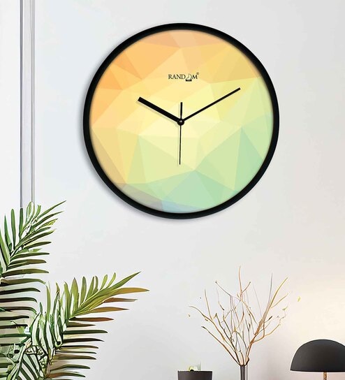 Multicolour Modern Plastic Stylish Non Ticking Silent Analog Wall Clock -12 inch