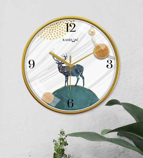 Multicolour Modern Plastic Stylish Non Ticking Silent Analog Wall Clock -12 inch
