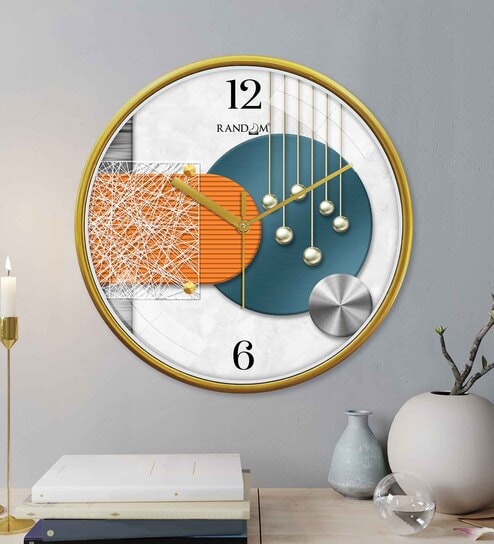 Multicolour Modern Plastic Stylish Non Ticking Silent Analog Wall Clock -12 inch