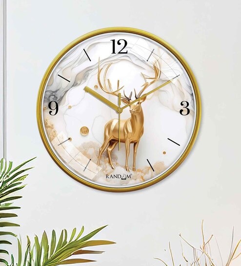 Multicolour Modern Plastic Stylish Non Ticking Silent Analog Wall Clock -12 inch