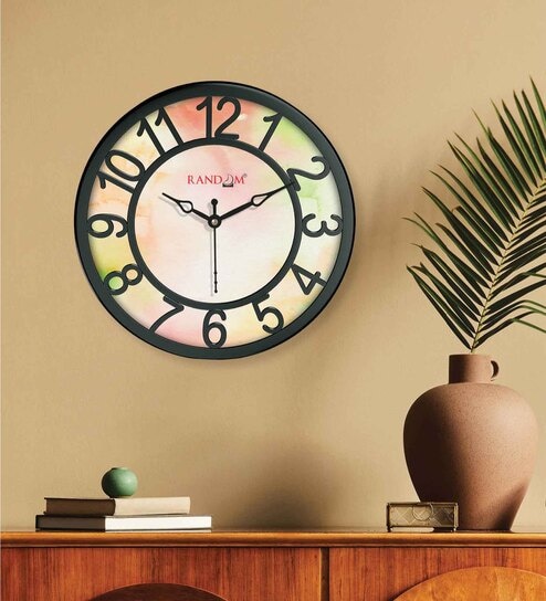 Multicolour Modern Plastic Stylish Non Ticking Silent Analog Wall Clock -8 Inch