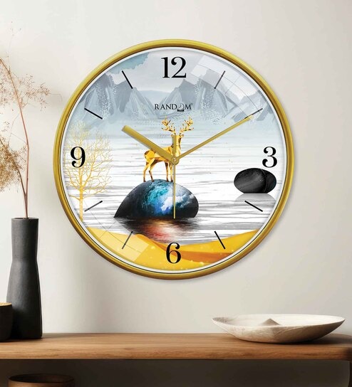 Multicolour Modern Plastic Stylish Non Ticking Silent Analog Wall Clock -12 inch