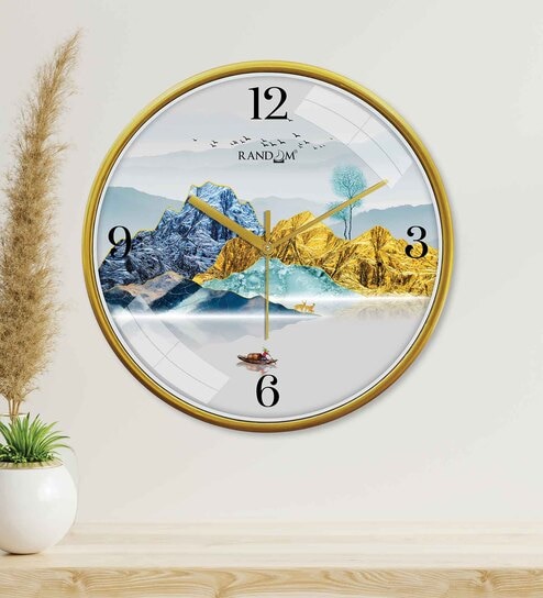 Multicolour Modern Plastic Stylish Non Ticking Silent Analog Wall Clock -12 inch