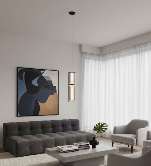 Modern Ribbed Glass Pendant Light