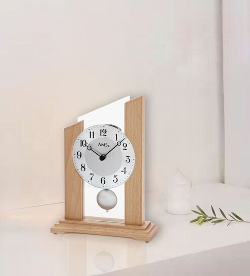 Silver Glass Table Clock