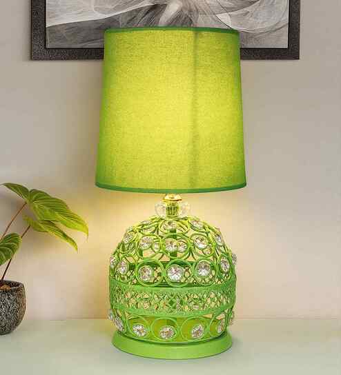 Green Modern Small Crystal Table Lamp
