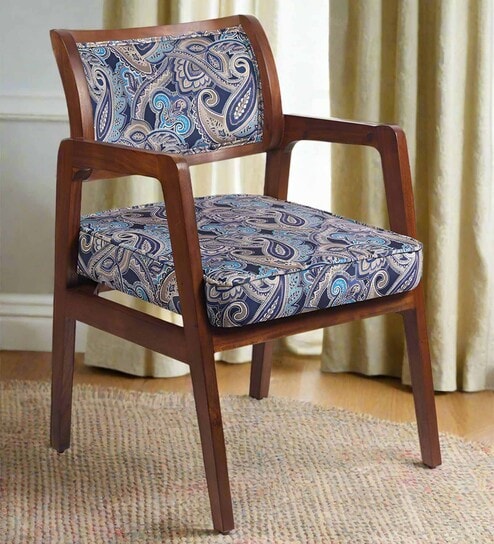 Modern Solid Wood Arm Chair in Brown Color