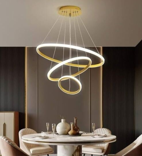Modern Triple Ring Modern LED Chandelier with adjustable designer light