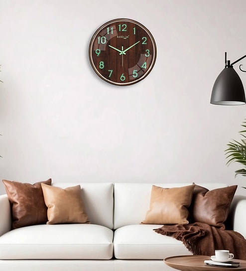 Black Modern Wall Clock With 3D Radium Numbers (12.75 Inch)-image-37