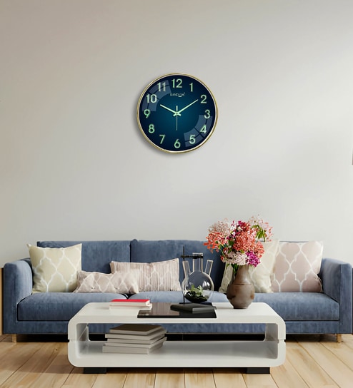 random Gold Modern Glow-In-The-Dark Wall Clock With 3D Radium Numbers (13 Inch)-picture-22