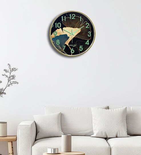 Gold Metallic Modern Wall Clock With 3D Radium Numbers (12.75 Inch)-image-45