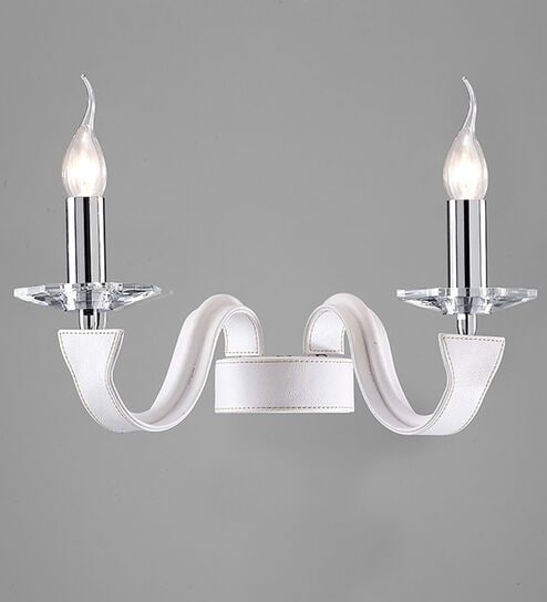 Modern White Dual Candle Wall Light Elegant 2-Light Wall Sconce-image-10