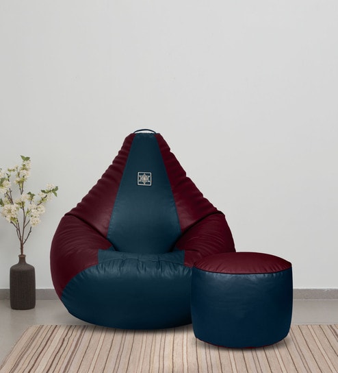 Buy Big Boss XXXL Chair Bean Bag Cover in Black Red Colour at 22