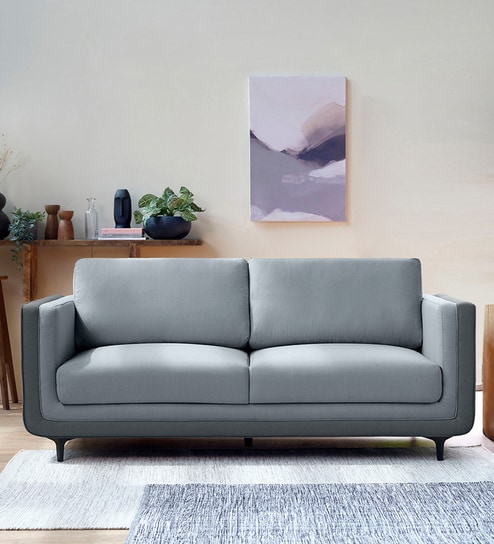 Mojo Fabric 3 Seater Sofa in Cheeky Grey Colour