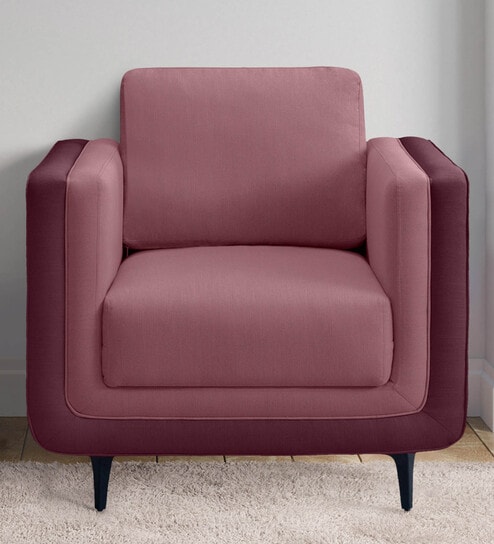 Mojo Fabric 1 Seater Sofa in Hazy Purple Colour