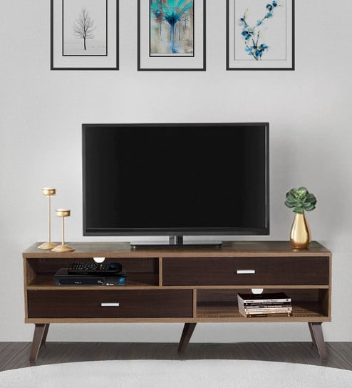 Buy Mokuzai Wide Tv Unit Cabinet In Oak Finish By Mintwud Online