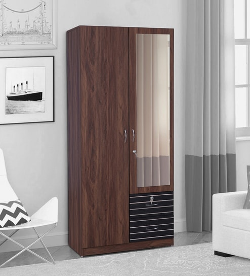 Molly 2 Door Wardrobe in Walnut & Wenge Colour