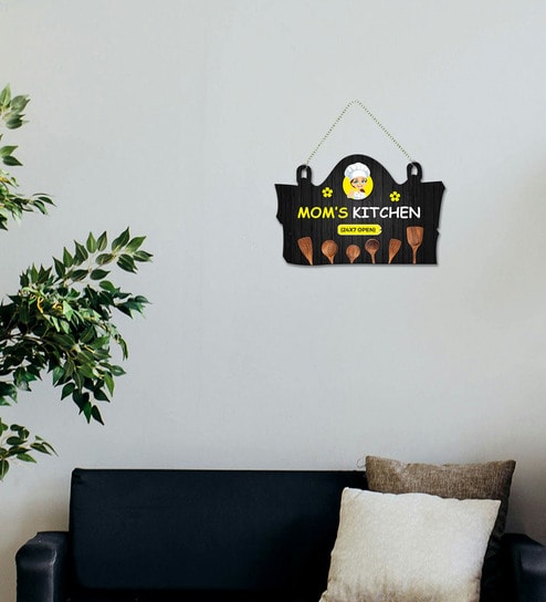 Mom's Kitchen Funny Wooden Wall Hanging