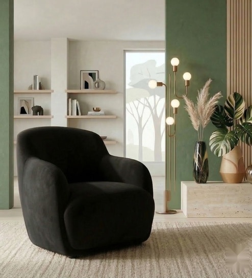 Monarch Elite 1 Seater Sofa In Black Color