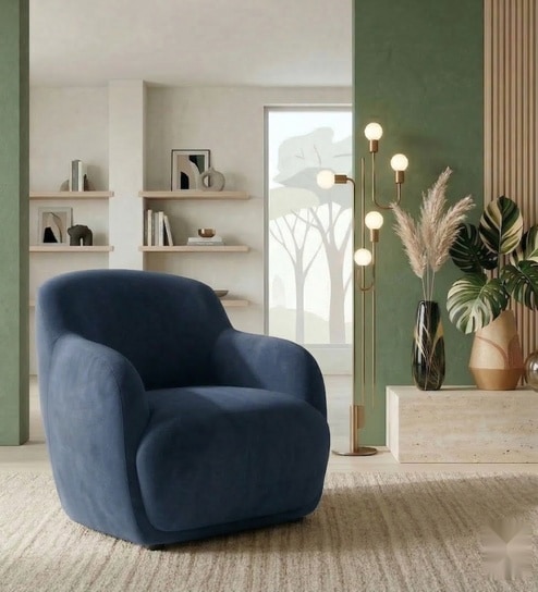 Monarch Elite 1 Seater Sofa In Blue Color