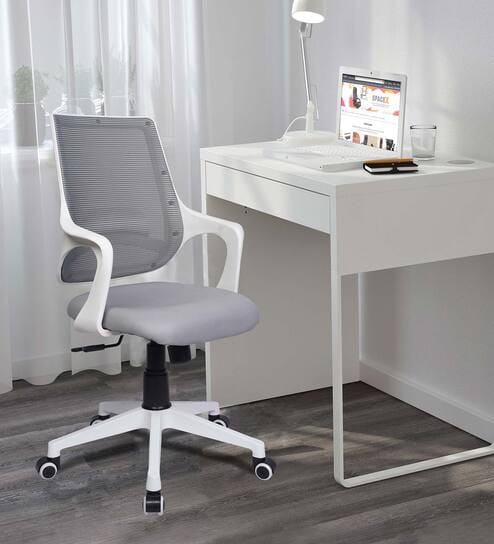 Mono Breathable Mesh Ergonomic Chair in White & Grey Colour