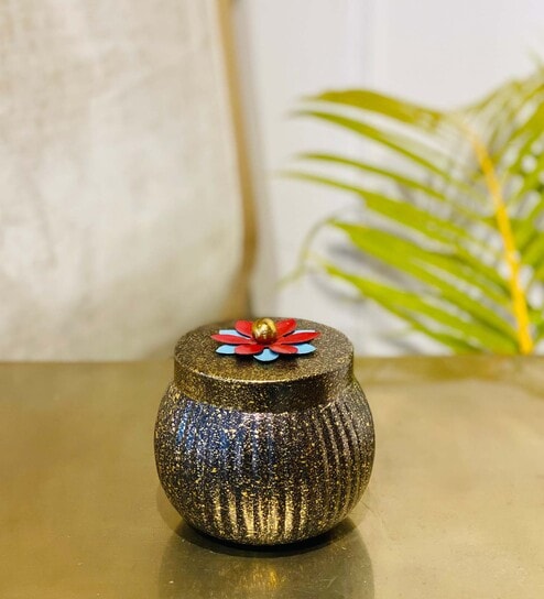 Monsoon Lilly Multicolor Metal Storage Jar