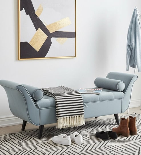 Montclair Fabric Luxury Storage Ottoman Ottoman in Light Grey Colour