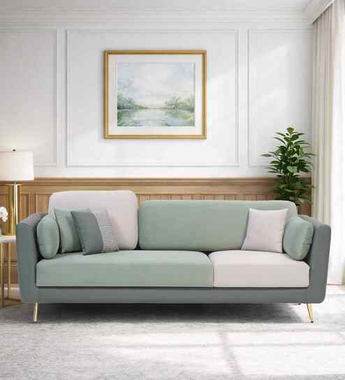 Montez Velvet 3 Seater Sofa in Olive Clay Colour