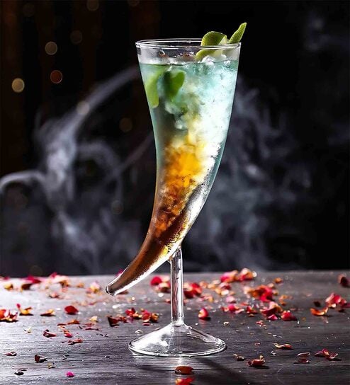 Moon Shape 500 Ml Borosilicate Glass (Set Of 2) Cocktail Glasses