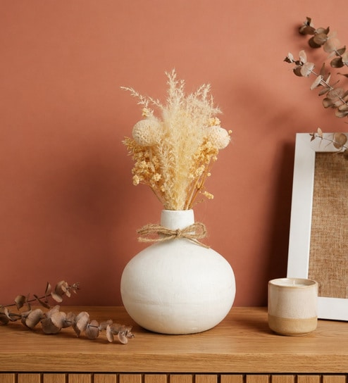 Moonstone Bloom Vase with dried flower bunch-image-17