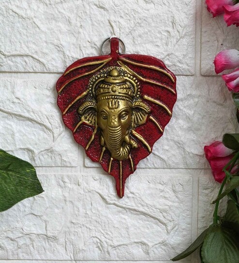 Modern Red Metal Ganesha