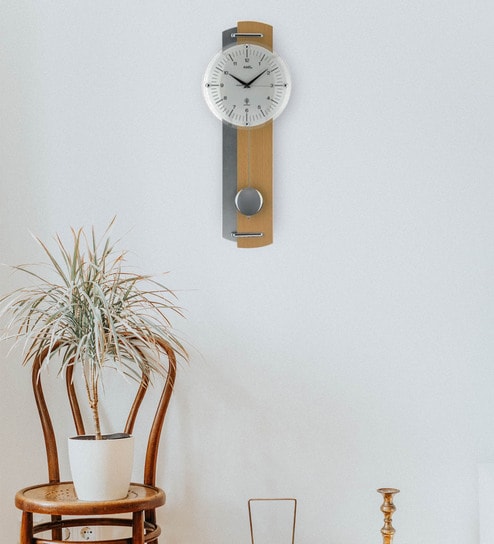 Francis Silver Glass Wall Clock