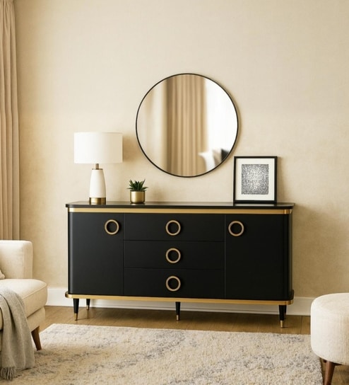 Morisa Marble Top Sideboard In Gold PVD Finish