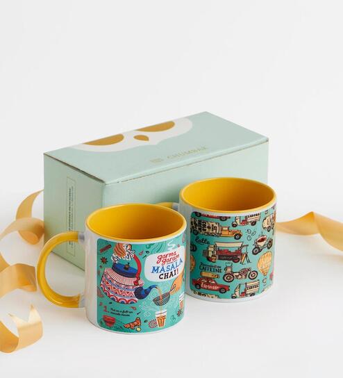 Morning Cuppa Mugs Gift Set-Yellow