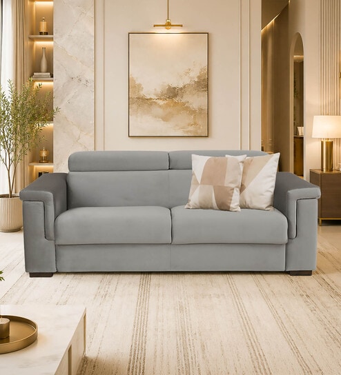 home4u Morris Covertible 3 Seater Sofa Cum Bed In Graphite Grey Colour-picture-36
