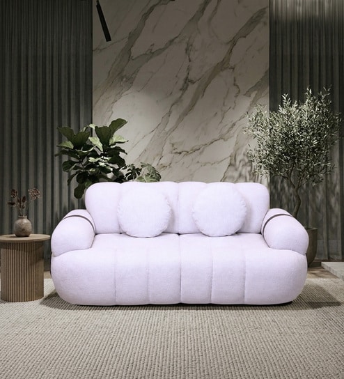 Moss 2 Seater Sofa In White Color