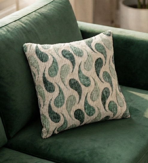 Moss Polyester Abstract 16x16 inches Cushion Cover