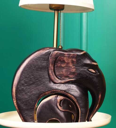 Mother and Baby Elephant Showpiece Set (Black)