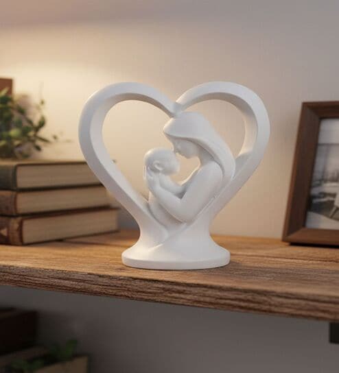 Mother Baby Big Heart Showpiece