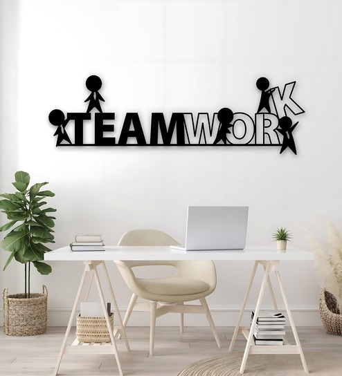 Motivation Quote Team Work Metal Art Office Wall Decor