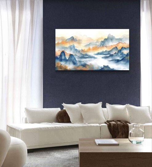 Mountain Solitude- 20inx16in Gallery Wrap Canvas Painting for Living Room