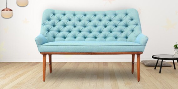 Nevada 2 Seater Sofa In Blue Colour By Afydecor