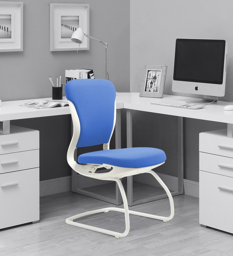 Buy Motion Cantilever Chair in Pure Blue & White Colour by Godrej