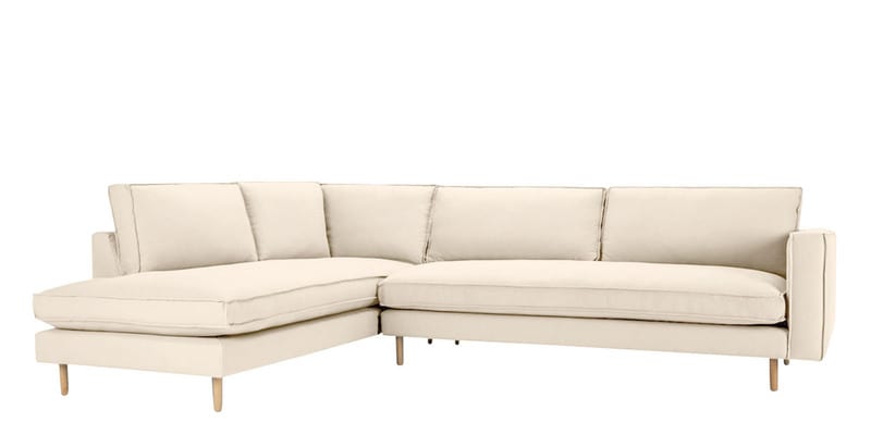 Buy Modular Fabric Lhs Sectional Sofa In Light Beige Colour By Dreamzz