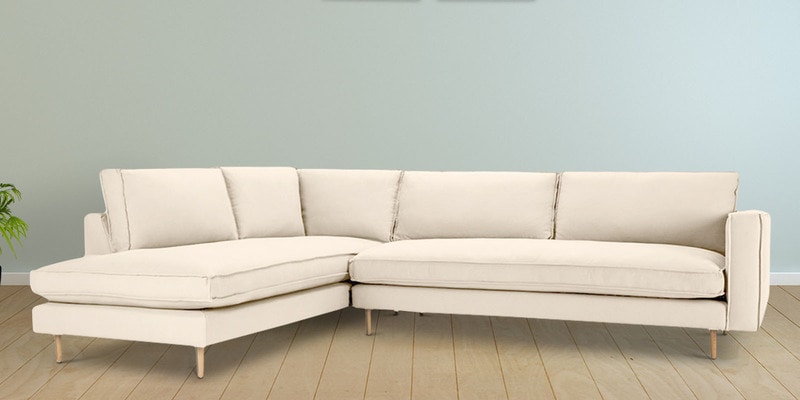 Buy Modular Fabric Lhs Sectional Sofa In Light Beige Colour By Dreamzz